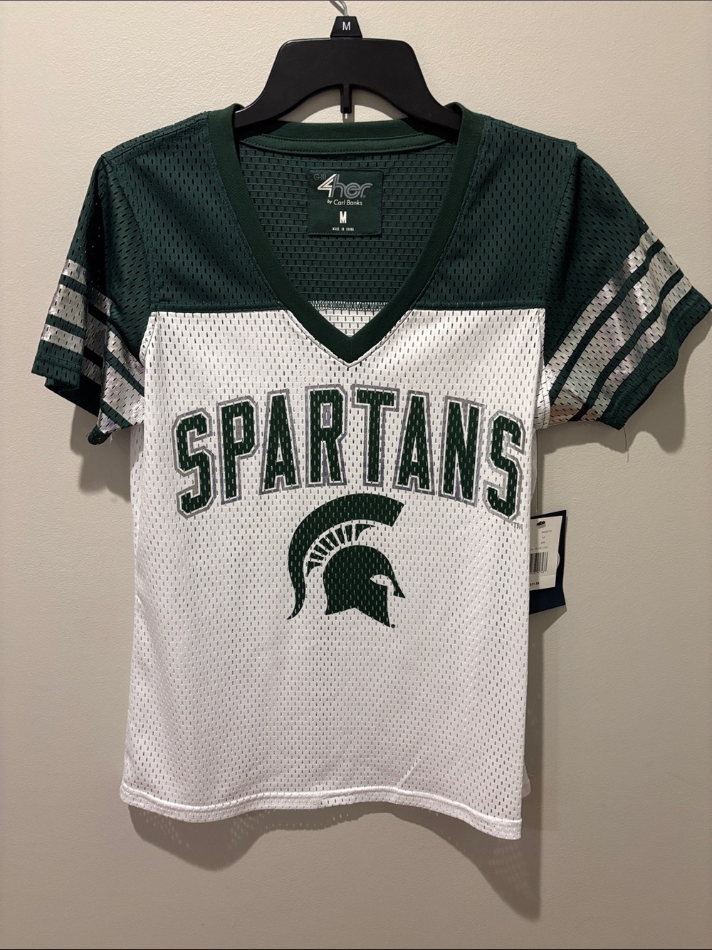 4her by Carl Banks Women's Spartans Mesh Jersey - Green & White